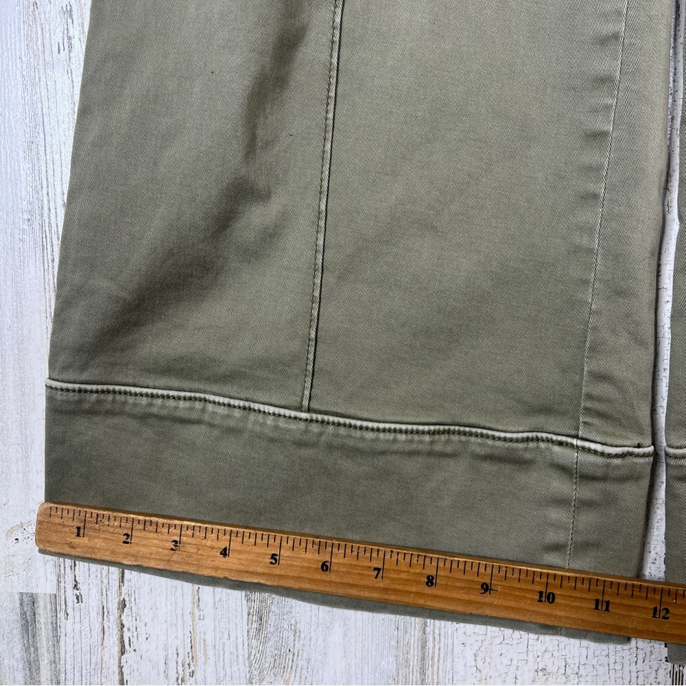 Anthropologie Wide Leg Chino Pants Women's 8 Earthy Green Boho Chic Fall Casual - Picture 15 of 15